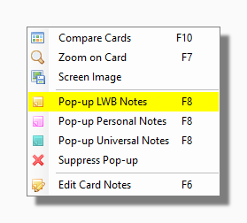 Cards Menu